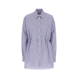 PRADA Striped Poplin Shirt with Drawstring Waist Women STRIPPED Shirts